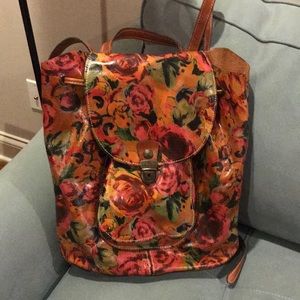 Patricia Nash leather floral backpack